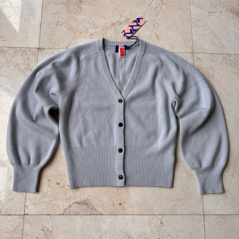 No Na Me Light Blue Cashmere Blend Cardigan Sweater size M